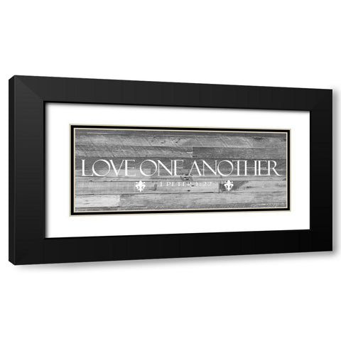 Love All BW Black Modern Wood Framed Art Print with Double Matting by Prime, Marcus