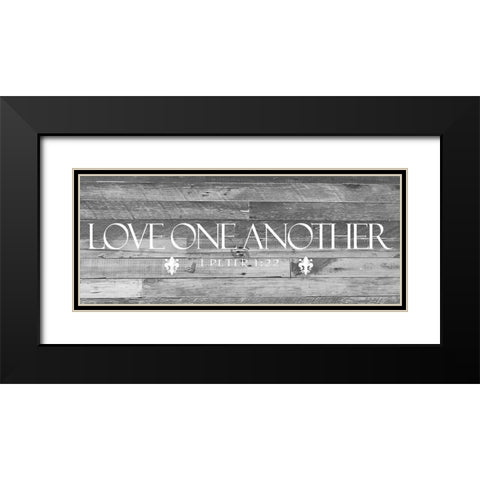 Love All BW Black Modern Wood Framed Art Print with Double Matting by Prime, Marcus