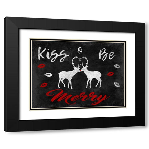 Merry Kissmas Black Modern Wood Framed Art Print with Double Matting by Prime, Marcus