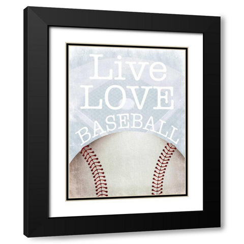 Baseball Love Black Modern Wood Framed Art Print with Double Matting by Prime, Marcus