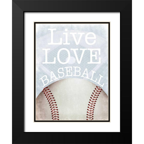 Baseball Love Black Modern Wood Framed Art Print with Double Matting by Prime, Marcus