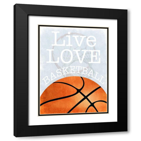 Basketball Love Black Modern Wood Framed Art Print with Double Matting by Prime, Marcus
