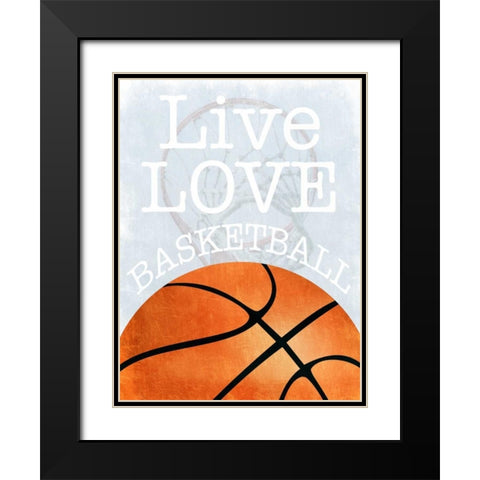 Basketball Love Black Modern Wood Framed Art Print with Double Matting by Prime, Marcus