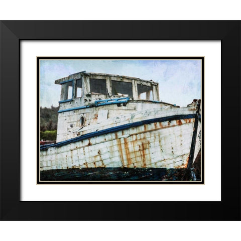 Gone Fishing Black Modern Wood Framed Art Print with Double Matting by Prime, Marcus