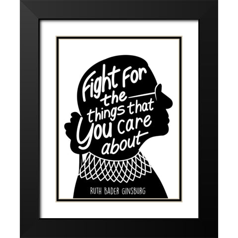 Caring Fight Black Modern Wood Framed Art Print with Double Matting by Prime, Marcus