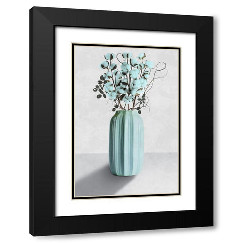 Cotton Bouquet 1 Black Modern Wood Framed Art Print with Double Matting by Prime, Marcus