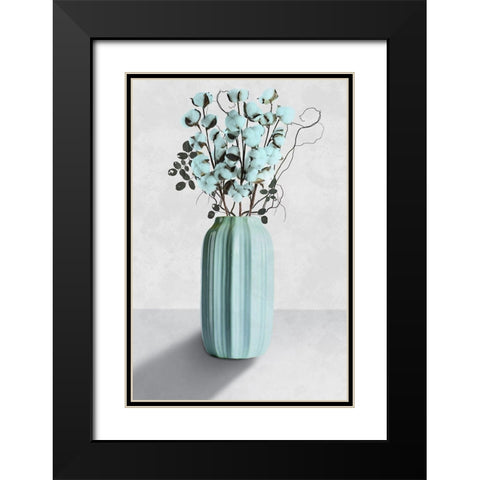 Cotton Bouquet 1 Black Modern Wood Framed Art Print with Double Matting by Prime, Marcus