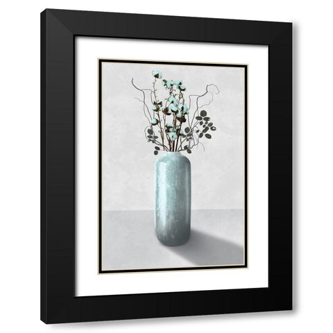 Cotton Bouquet 2 Black Modern Wood Framed Art Print with Double Matting by Prime, Marcus