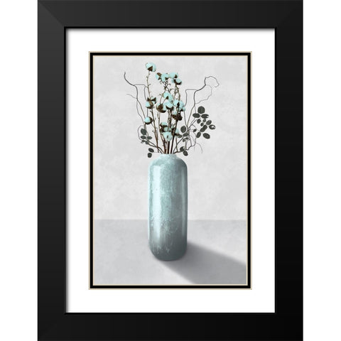 Cotton Bouquet 2 Black Modern Wood Framed Art Print with Double Matting by Prime, Marcus