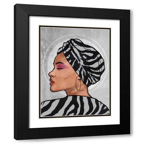 Safari Princess 1 Black Modern Wood Framed Art Print with Double Matting by Prime, Marcus