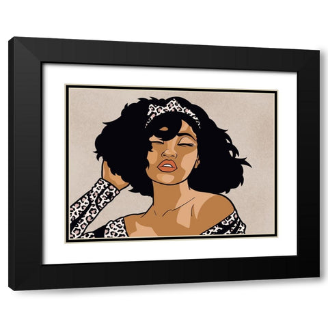 Cheetah Print Diva Black Modern Wood Framed Art Print with Double Matting by Prime, Marcus