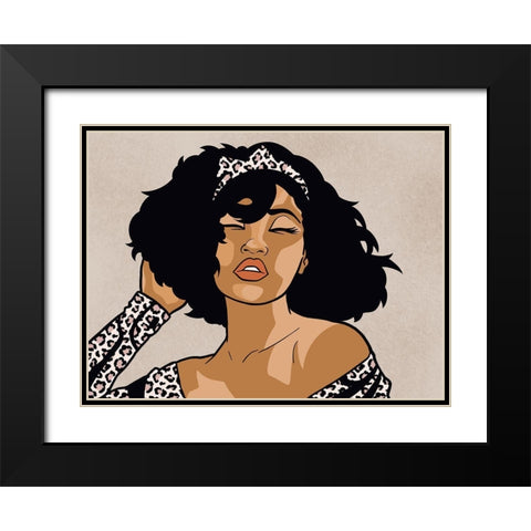 Cheetah Print Diva Black Modern Wood Framed Art Print with Double Matting by Prime, Marcus