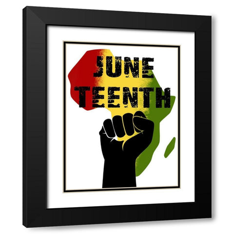 Juneteenth Pride Black Modern Wood Framed Art Print with Double Matting by Prime, Marcus
