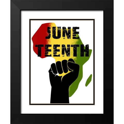 Juneteenth Pride Black Modern Wood Framed Art Print with Double Matting by Prime, Marcus