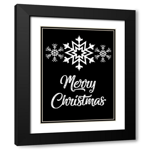 Snowflake Christmas Black Modern Wood Framed Art Print with Double Matting by Prime, Marcus