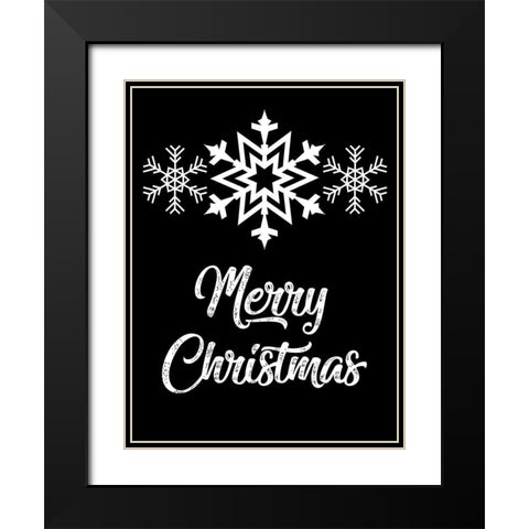 Snowflake Christmas Black Modern Wood Framed Art Print with Double Matting by Prime, Marcus