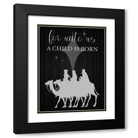 A Child Is Born Black Modern Wood Framed Art Print with Double Matting by Prime, Marcus
