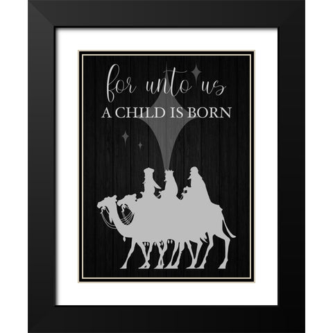 A Child Is Born Black Modern Wood Framed Art Print with Double Matting by Prime, Marcus