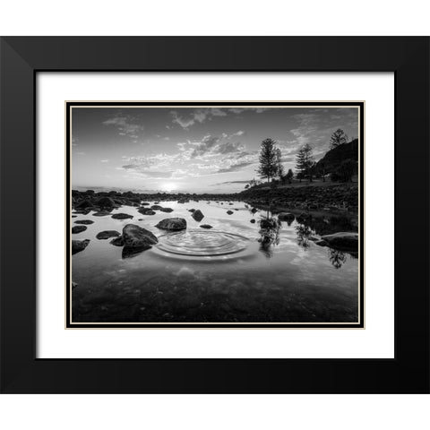 Radiating Ripples Black Modern Wood Framed Art Print with Double Matting by Prime, Marcus