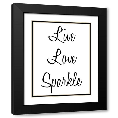 Love Sparkle Black Modern Wood Framed Art Print with Double Matting by Prime, Marcus
