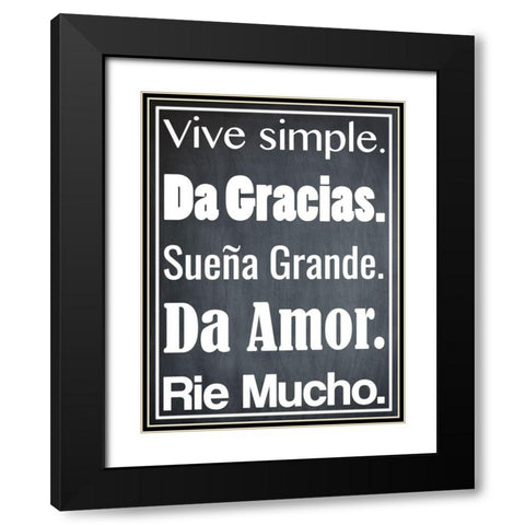 Vive Simple 1 Black Modern Wood Framed Art Print with Double Matting by Prime, Marcus