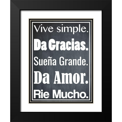 Vive Simple 1 Black Modern Wood Framed Art Print with Double Matting by Prime, Marcus