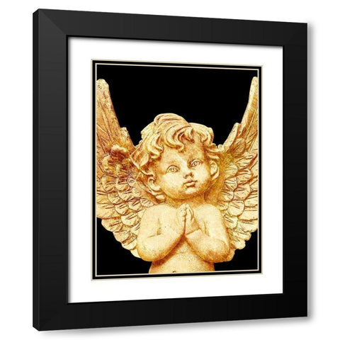 Golden Angel Black Modern Wood Framed Art Print with Double Matting by Prime, Marcus