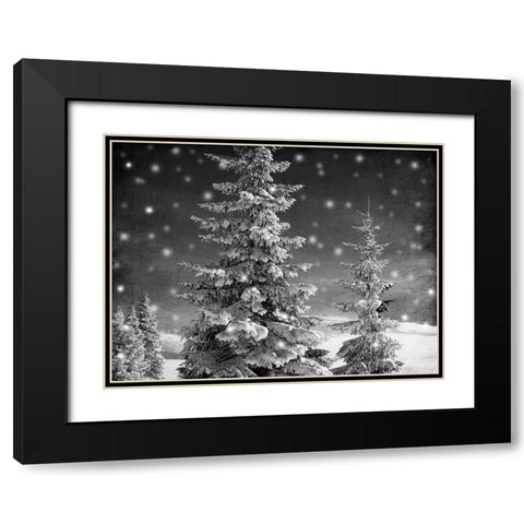 Snowy Night Black Modern Wood Framed Art Print with Double Matting by Prime, Marcus