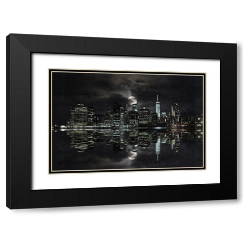 Full Moon NYC Black Modern Wood Framed Art Print with Double Matting by Prime, Marcus