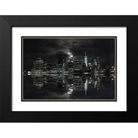 Full Moon NYC Black Modern Wood Framed Art Print with Double Matting by Prime, Marcus