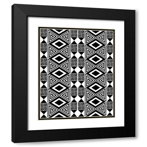 Bogolan Tradition 2 Black Modern Wood Framed Art Print with Double Matting by Prime, Marcus