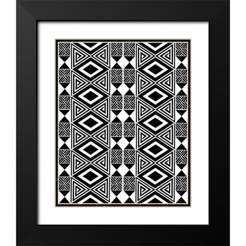 Bogolan Tradition 2 Black Modern Wood Framed Art Print with Double Matting by Prime, Marcus