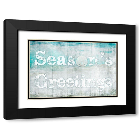 Seasons Greetings Black Modern Wood Framed Art Print with Double Matting by Prime, Marcus