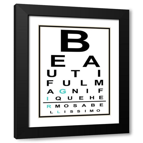 Beauty Chart Black Modern Wood Framed Art Print with Double Matting by Prime, Marcus