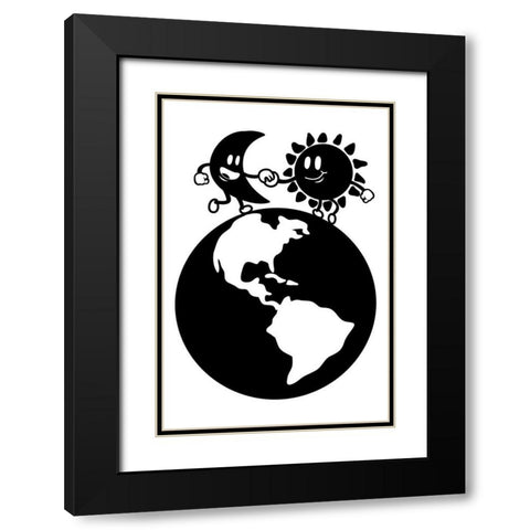 Rotating Friends Black Modern Wood Framed Art Print with Double Matting by Prime, Marcus