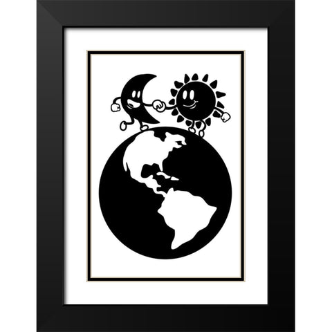 Rotating Friends Black Modern Wood Framed Art Print with Double Matting by Prime, Marcus