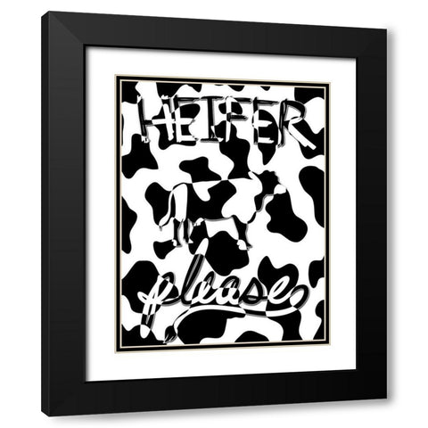 Heifer Please Black Modern Wood Framed Art Print with Double Matting by Prime, Marcus