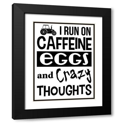 Running On Crazy Black Modern Wood Framed Art Print with Double Matting by Prime, Marcus