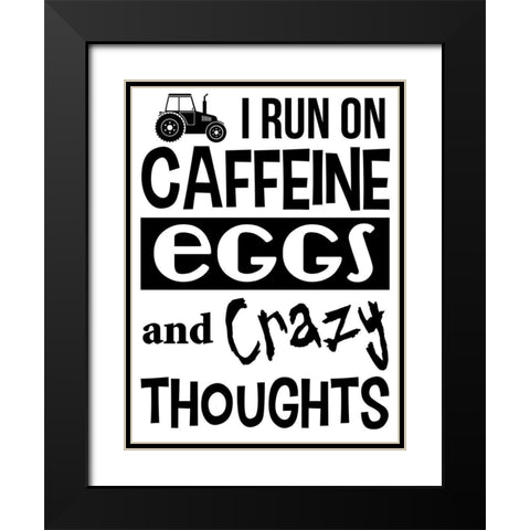 Running On Crazy Black Modern Wood Framed Art Print with Double Matting by Prime, Marcus