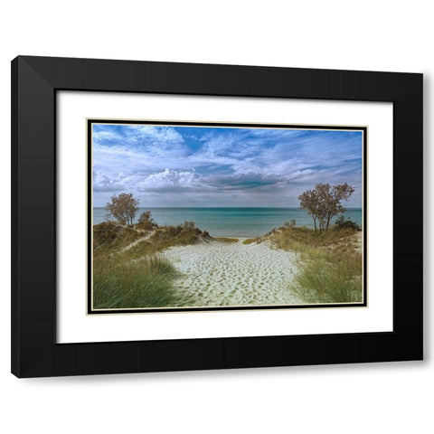 Welcoming Beach Black Modern Wood Framed Art Print with Double Matting by Prime, Marcus