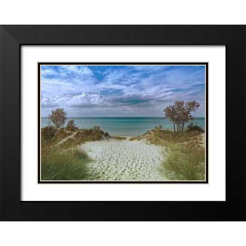 Welcoming Beach Black Modern Wood Framed Art Print with Double Matting by Prime, Marcus