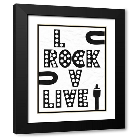 Rock Love Black Modern Wood Framed Art Print with Double Matting by Prime, Marcus