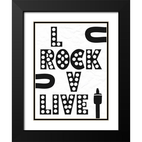 Rock Love Black Modern Wood Framed Art Print with Double Matting by Prime, Marcus