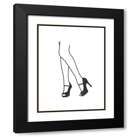 Glamorous Heels 1 Black Modern Wood Framed Art Print with Double Matting by Prime, Marcus