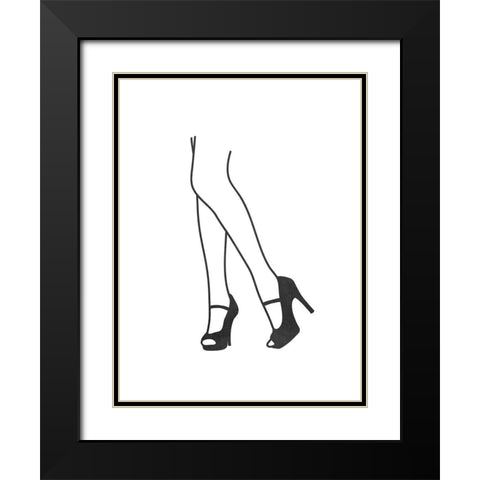 Glamorous Heels 1 Black Modern Wood Framed Art Print with Double Matting by Prime, Marcus