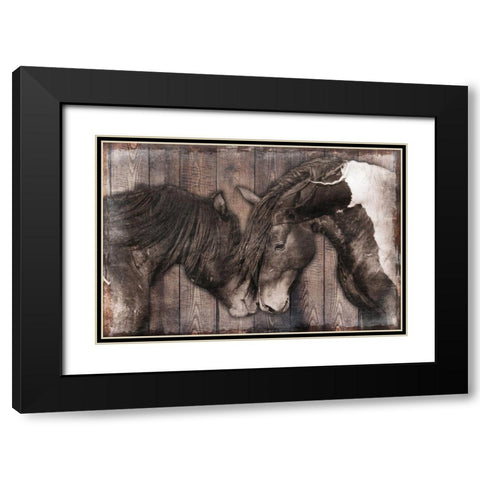 Loving Snuggles 1 Black Modern Wood Framed Art Print with Double Matting by Prime, Marcus