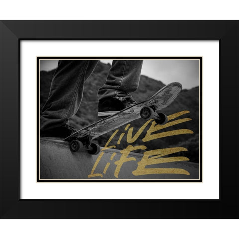Live Life Black Modern Wood Framed Art Print with Double Matting by Prime, Marcus
