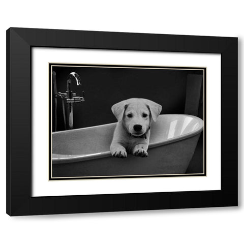 Bathroom Friend 1 Black Modern Wood Framed Art Print with Double Matting by Prime, Marcus