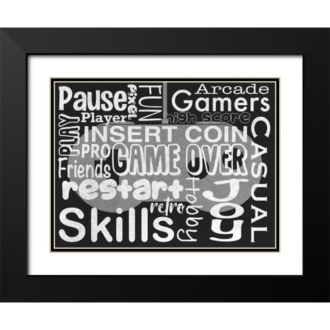 Gaming Love 1 Black Modern Wood Framed Art Print with Double Matting by Prime, Marcus