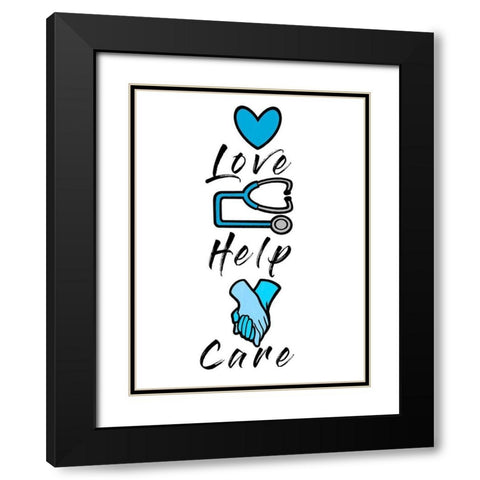 Love Help Care Black Modern Wood Framed Art Print with Double Matting by Prime, Marcus